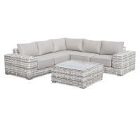 Narożnik technorattanowy VEGA CAFFE Light Grey - FURRORE