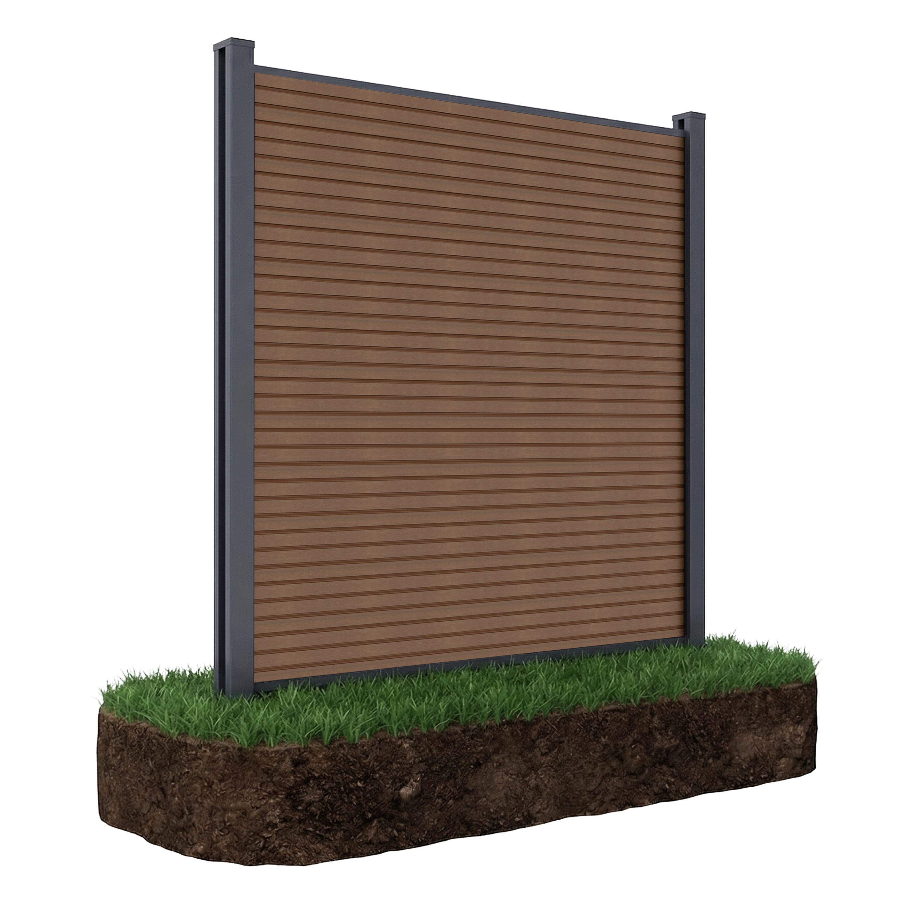 Panel ogrodzeniowy do miękkiego podłoża 1,8 m CITY Teak - Gutroof
