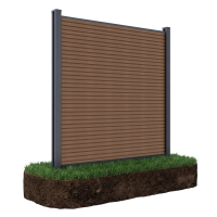 Panel ogrodzeniowy do miękkiego podłoża 1,8 m CITY Teak - Gutroof