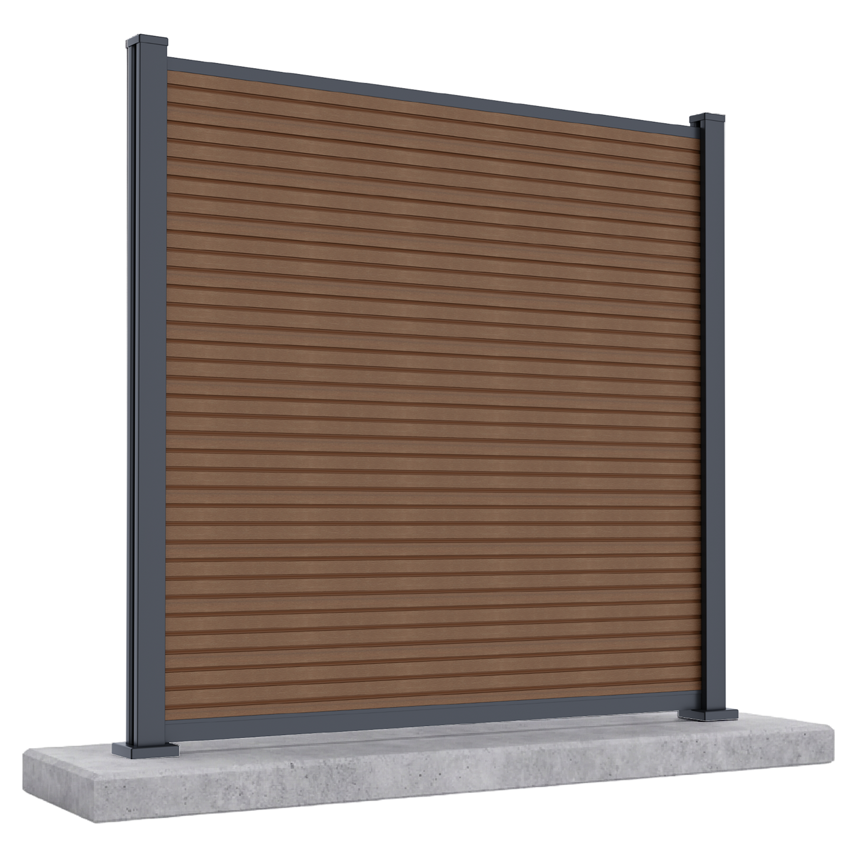 Panel ogrodzeniowy do twardego podłoża 1,8 m CITY Teak - Gutroof