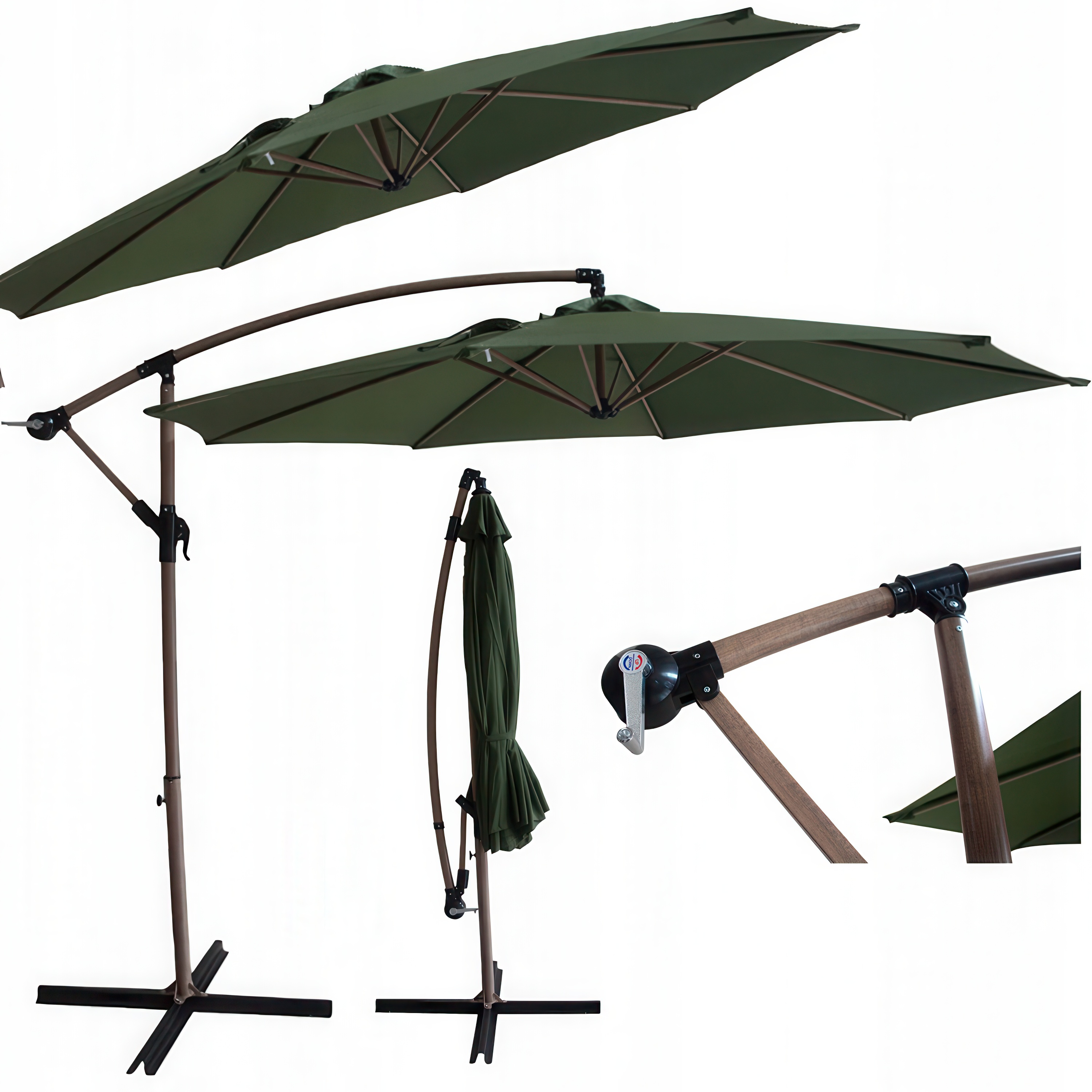 Parasol do ogrodu santorini wood z czaszą o średnicy 3m