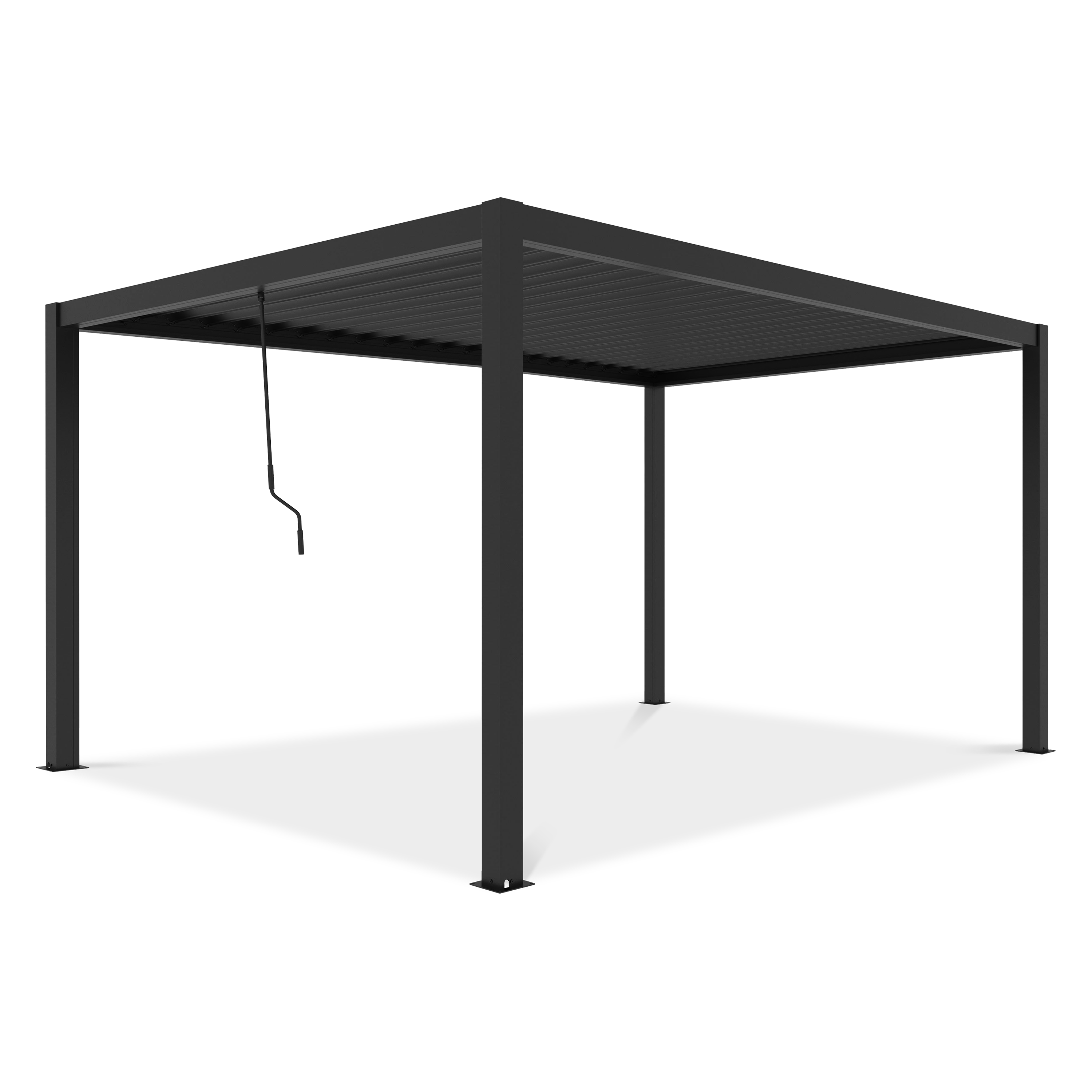 Pergola ogrodowa 4x4 PRIMARY Anthracite Gutroof z czarnym, wysuwanym elementem do regulacji dachu