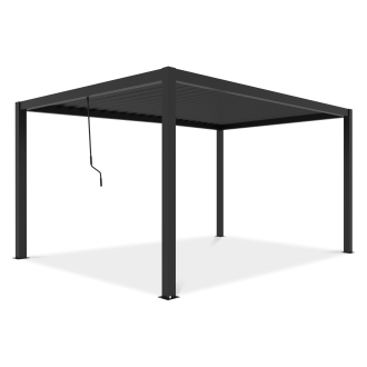 Pergola ogrodowa 4x4 PRIMARY Anthracite Gutroof z czarnym, wysuwanym elementem do regulacji dachu