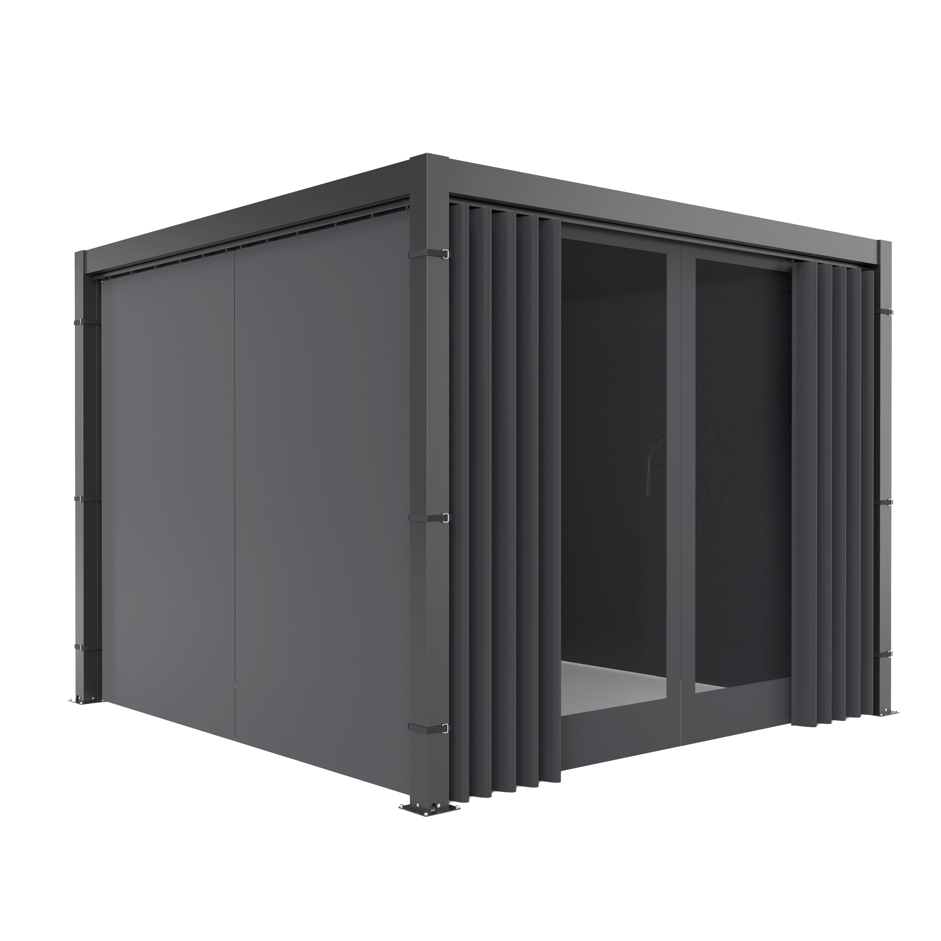 Zestaw 4 zasłon bocznych z moskitierą do pergoli PRIMARY 3x3 Anthracite - GUTROOF