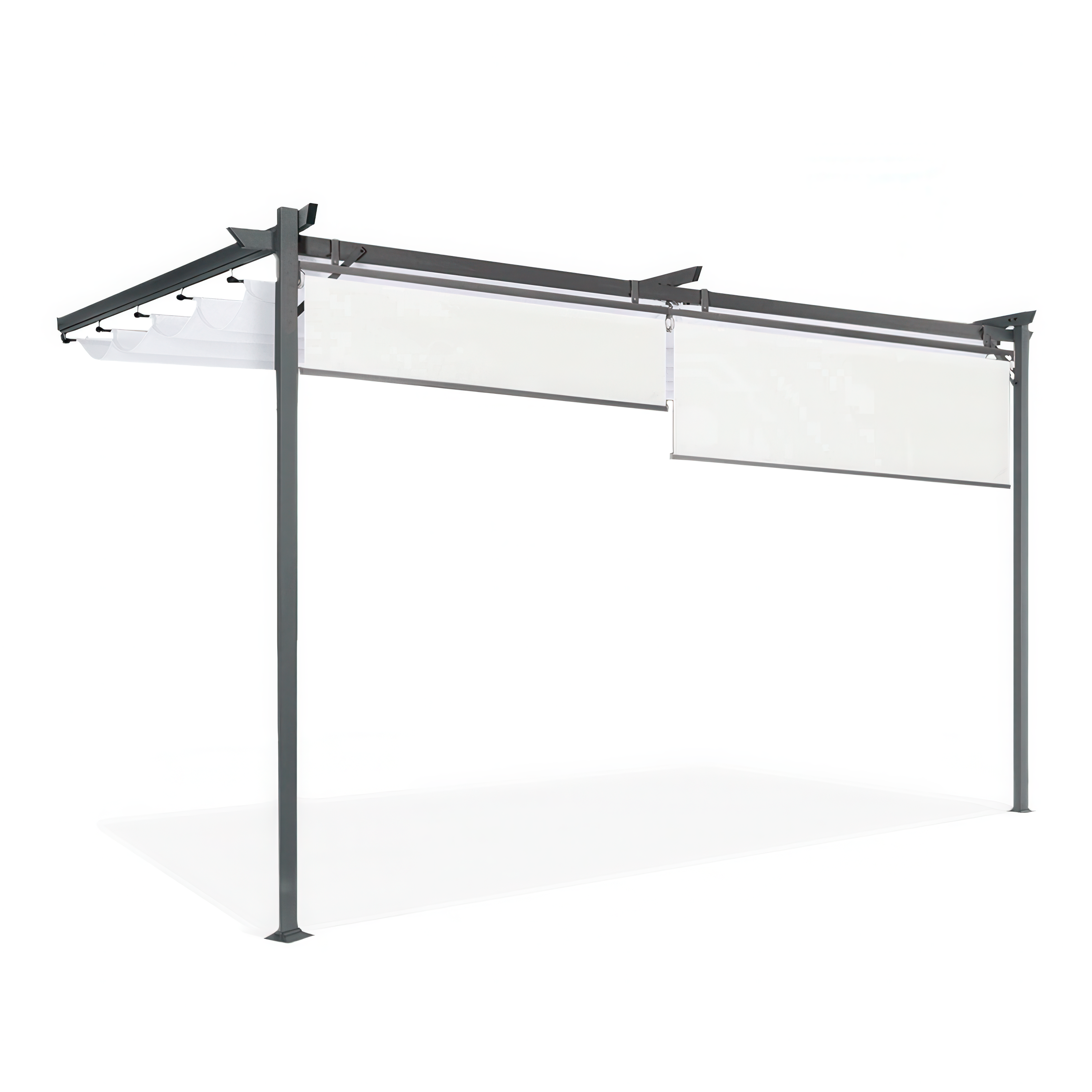 Pergola tarasowa przyścienna SPRINT WALL PLUS 4x2,7m Antracyt/Biały Hardmaister