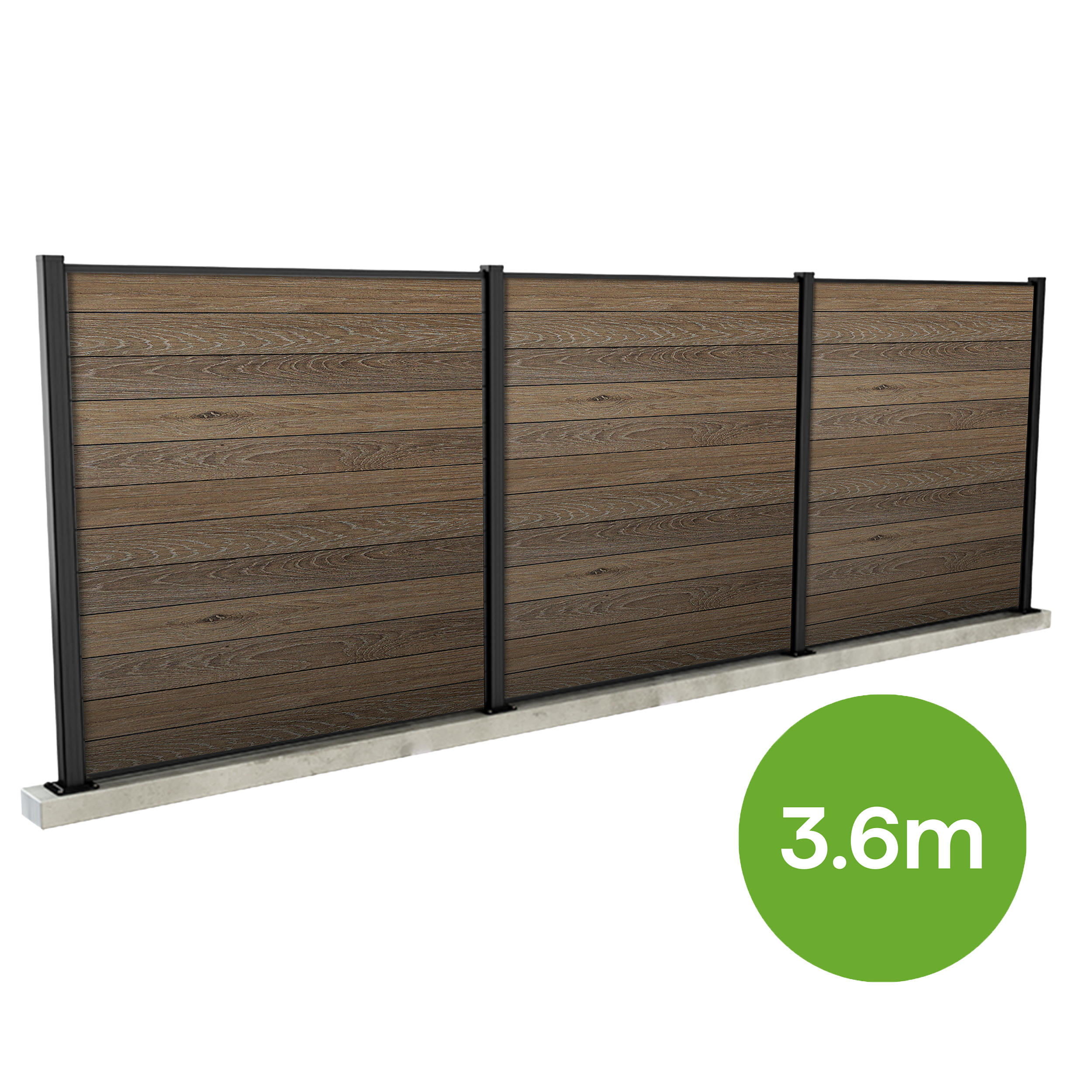 Płot modułowy 3,6 m do mocowania w twardym podłożu Walnut – Keter