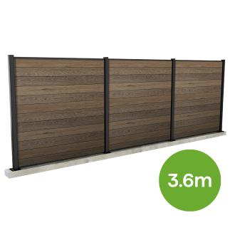 Płot modułowy 3,6 m do mocowania w twardym podłożu Walnut – Keter
