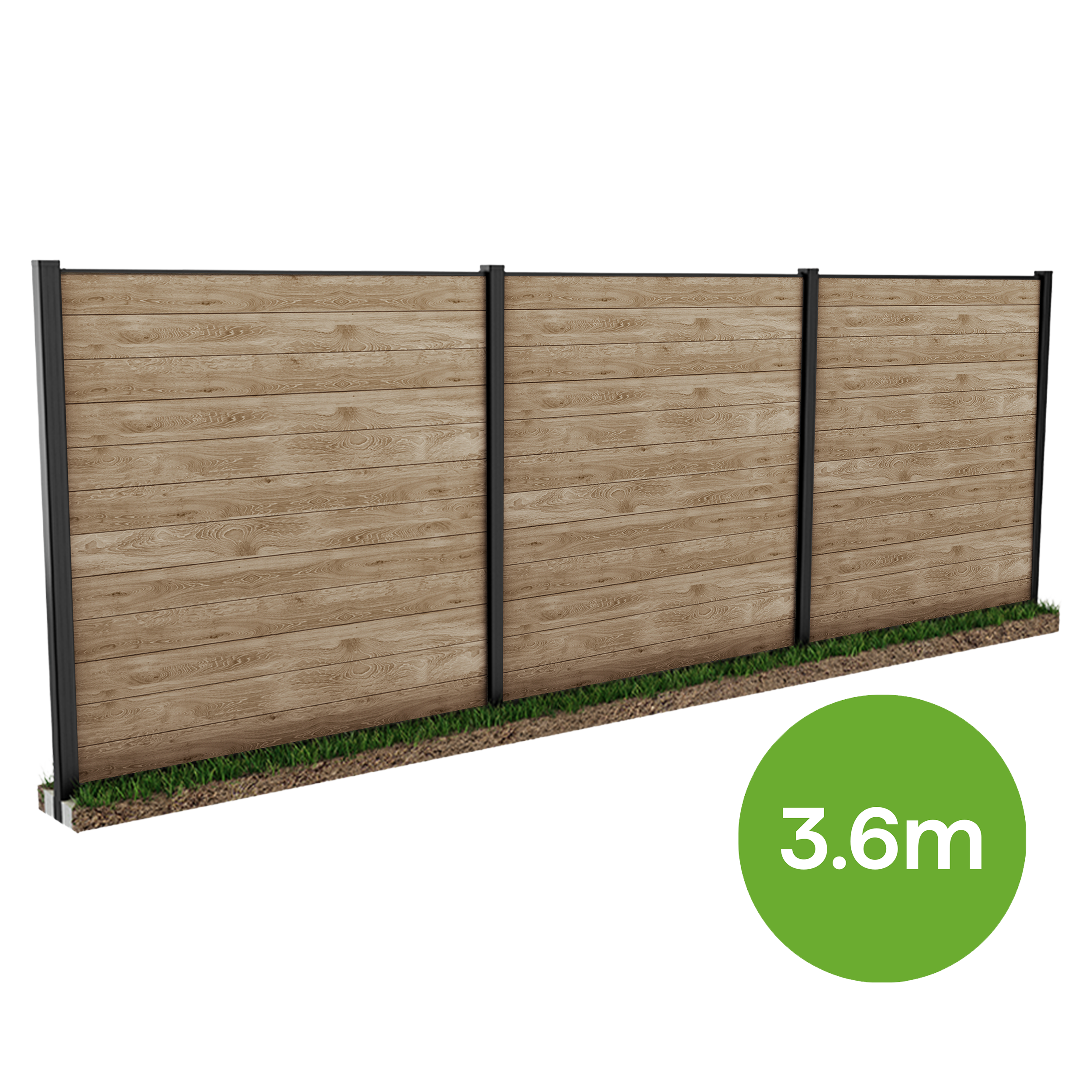 Płot modułowy 3,6m do mocowania w gruncie Ashwood – Keter
