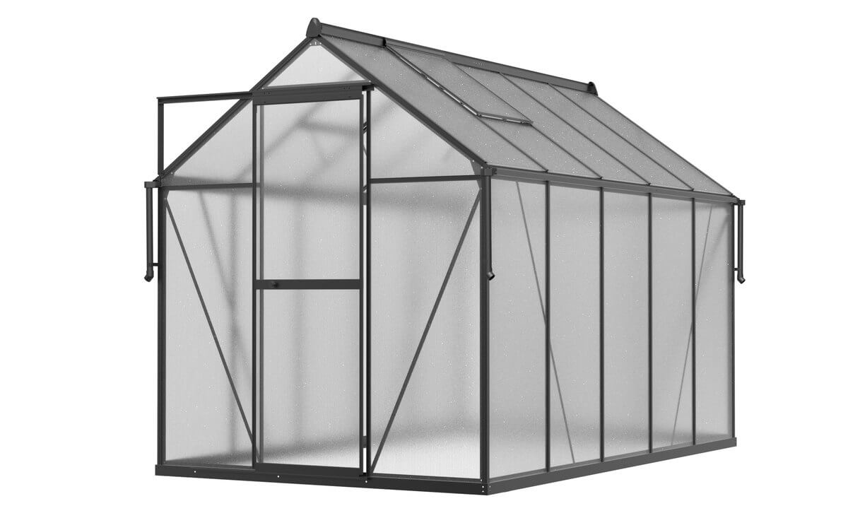 Szklarnia ogrodowa z poliwęglanu Slide-In 183x303cm Black - Cultivo
