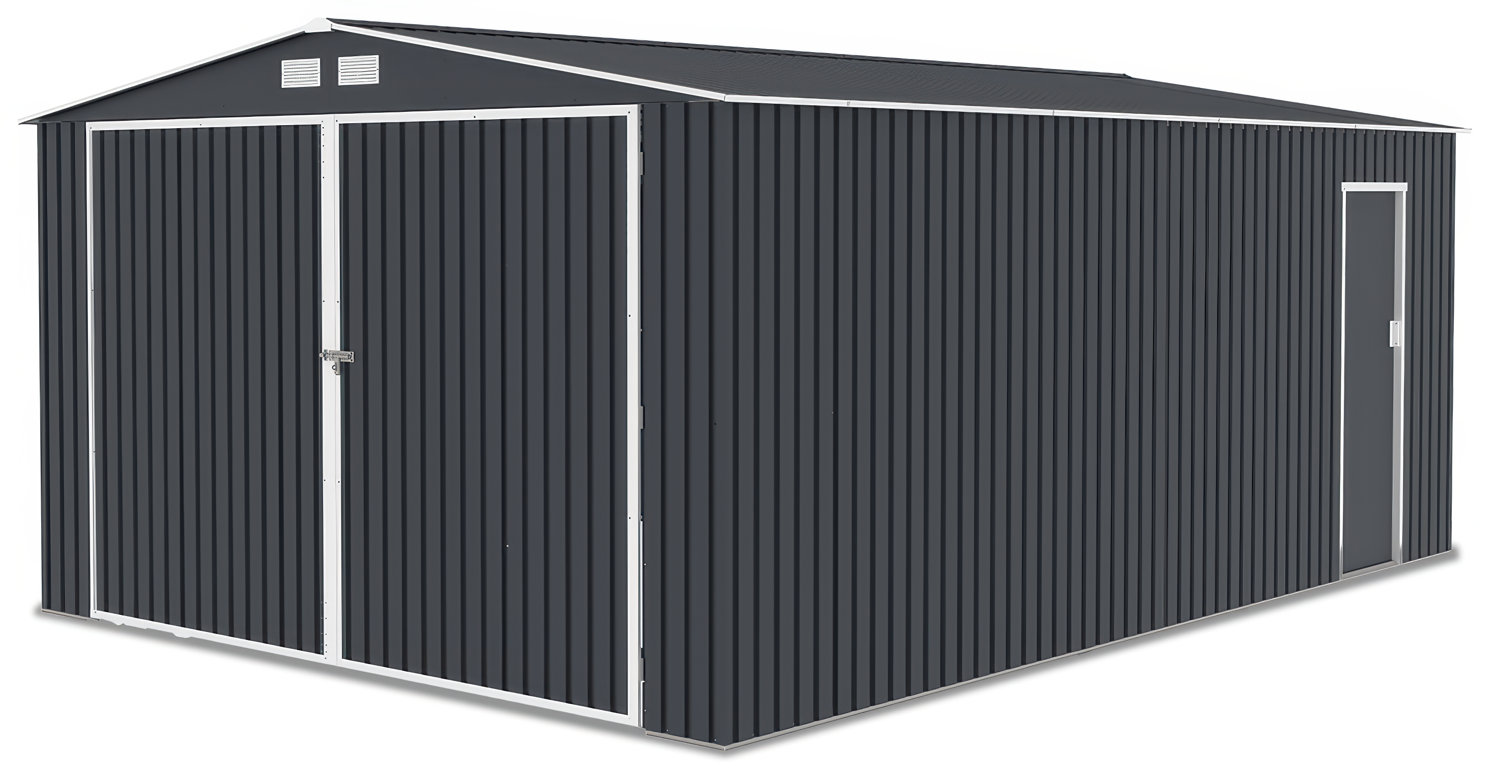 Zdjęcie prawej strony garażu Kingston 380x540 Cold Grey ukazujące drugie drzwi