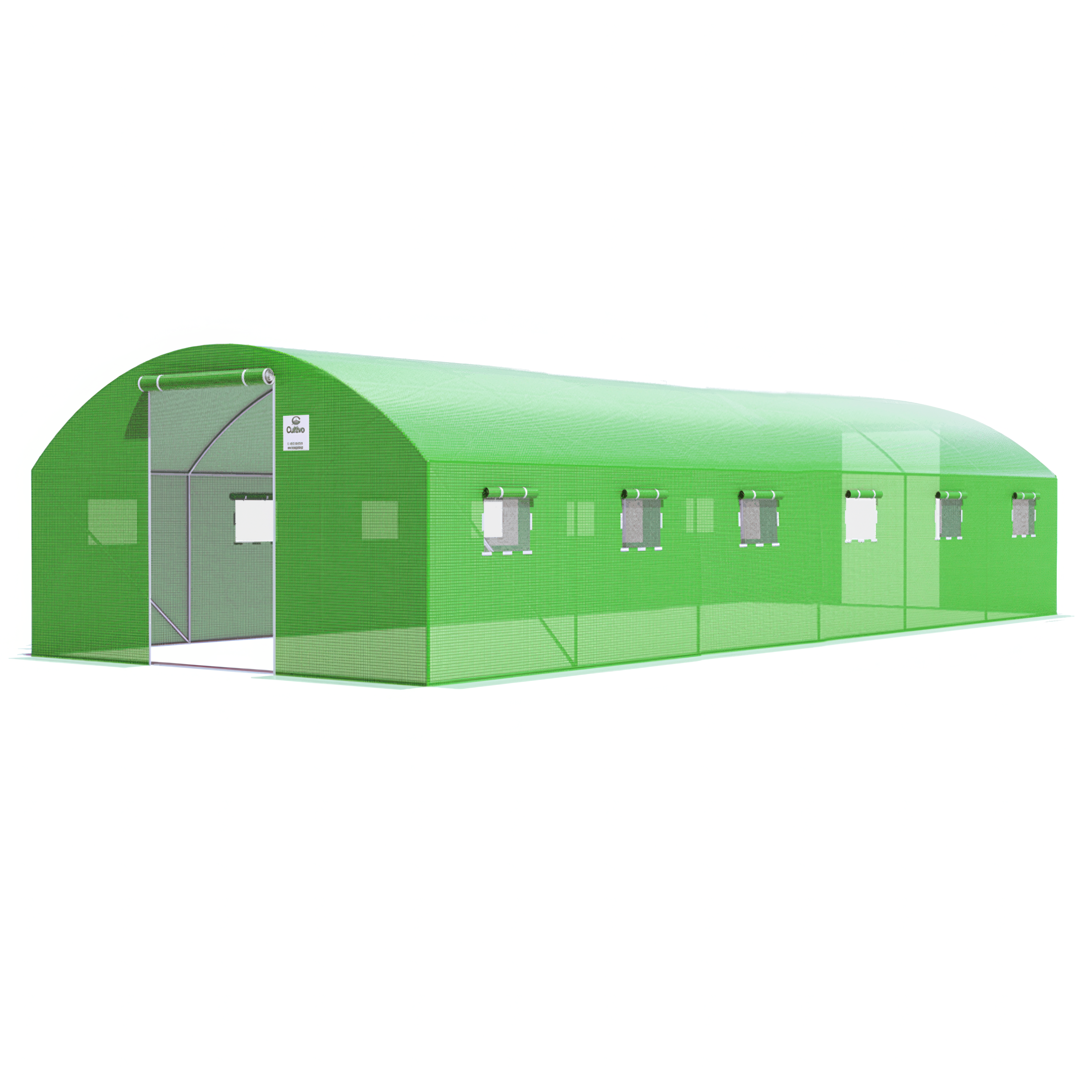 Tunel foliowy PODWÓJNE Drzwi 4x6x2 - 24m2 Zielony Cultivo
