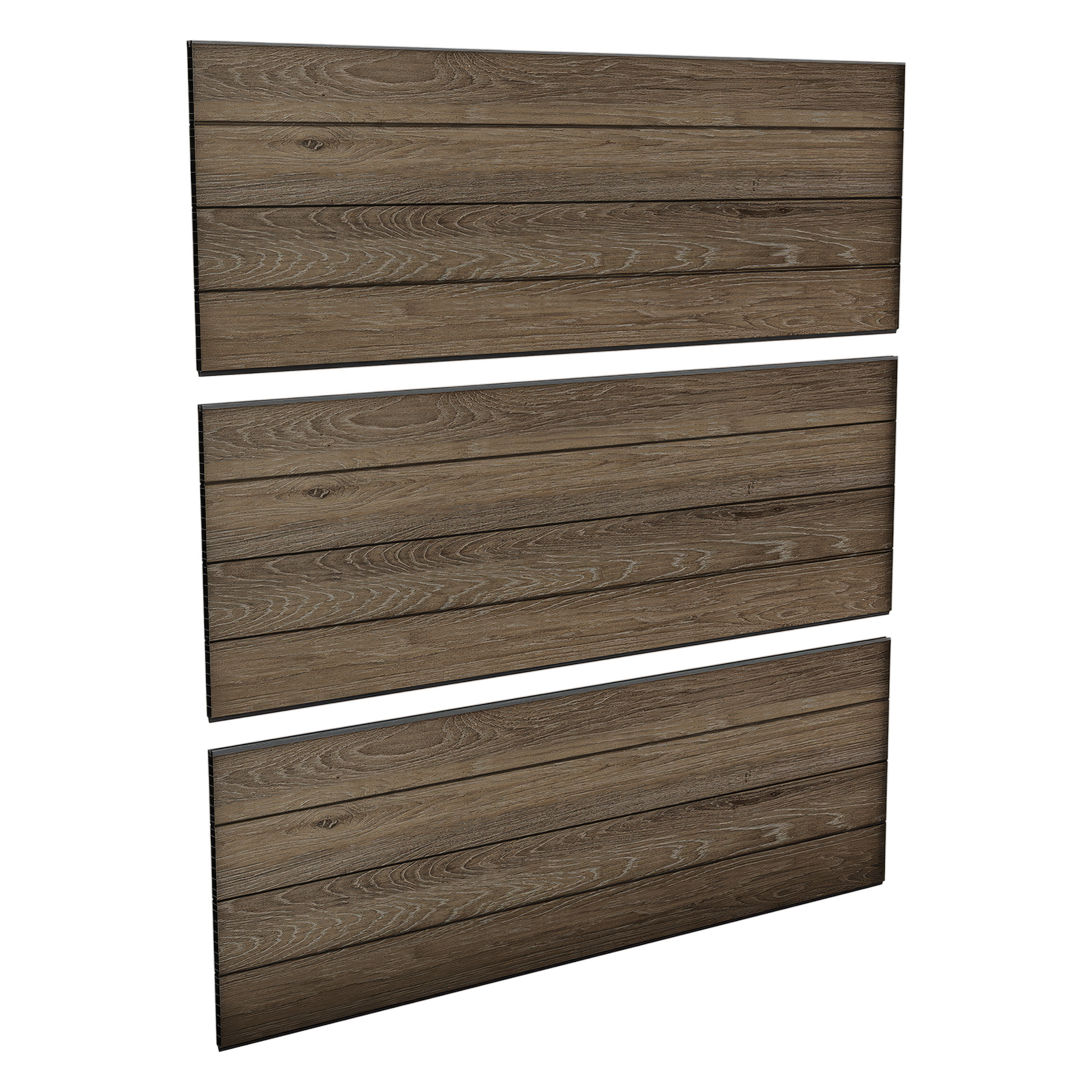 Zestaw 3 paneli ogrodzeniowych DECO Walnut