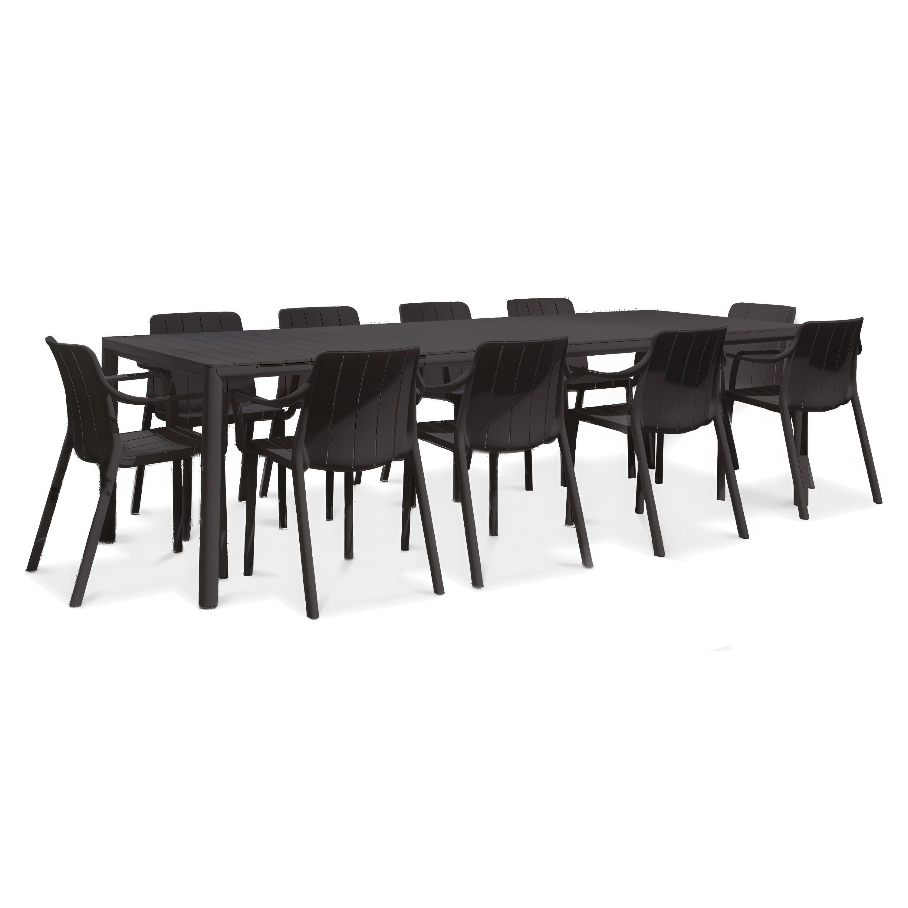 Zestaw tarasowy Nardi TIBERINA/TEVERE 10+1 z rozkładanym stołem 210-275 cm, antracyt