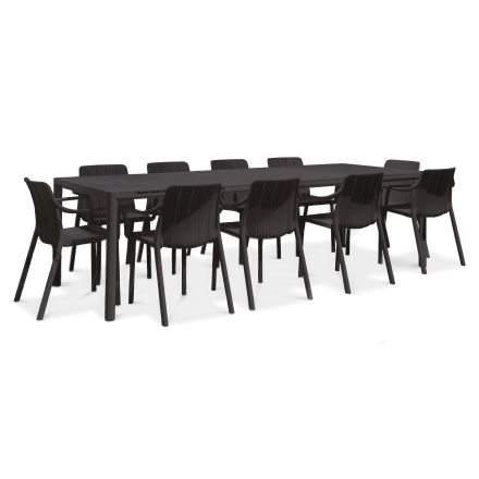 Zestaw tarasowy Nardi TIBERINA/TEVERE 10+1 z rozkładanym stołem 210-275 cm, antracyt