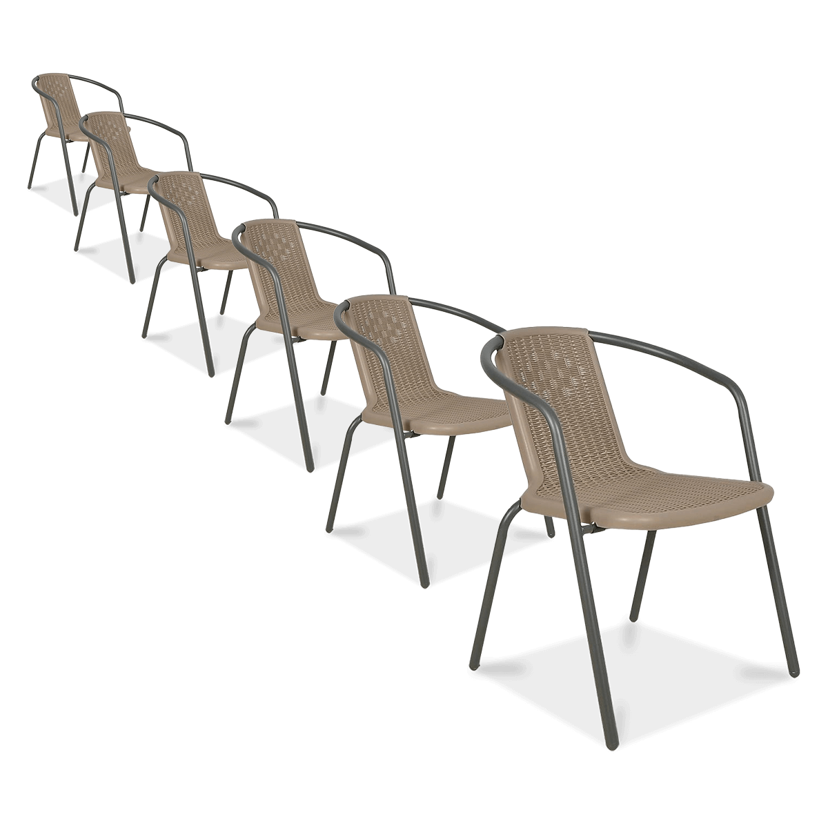 Zestaw krzeseł tarasowych Simple Cappuccino 6 sztuk Focus Garden bez tła PNG