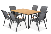 Zestaw mebli jadalnianych NOVA DINING 6+1 Dark Grey - Bjørkka