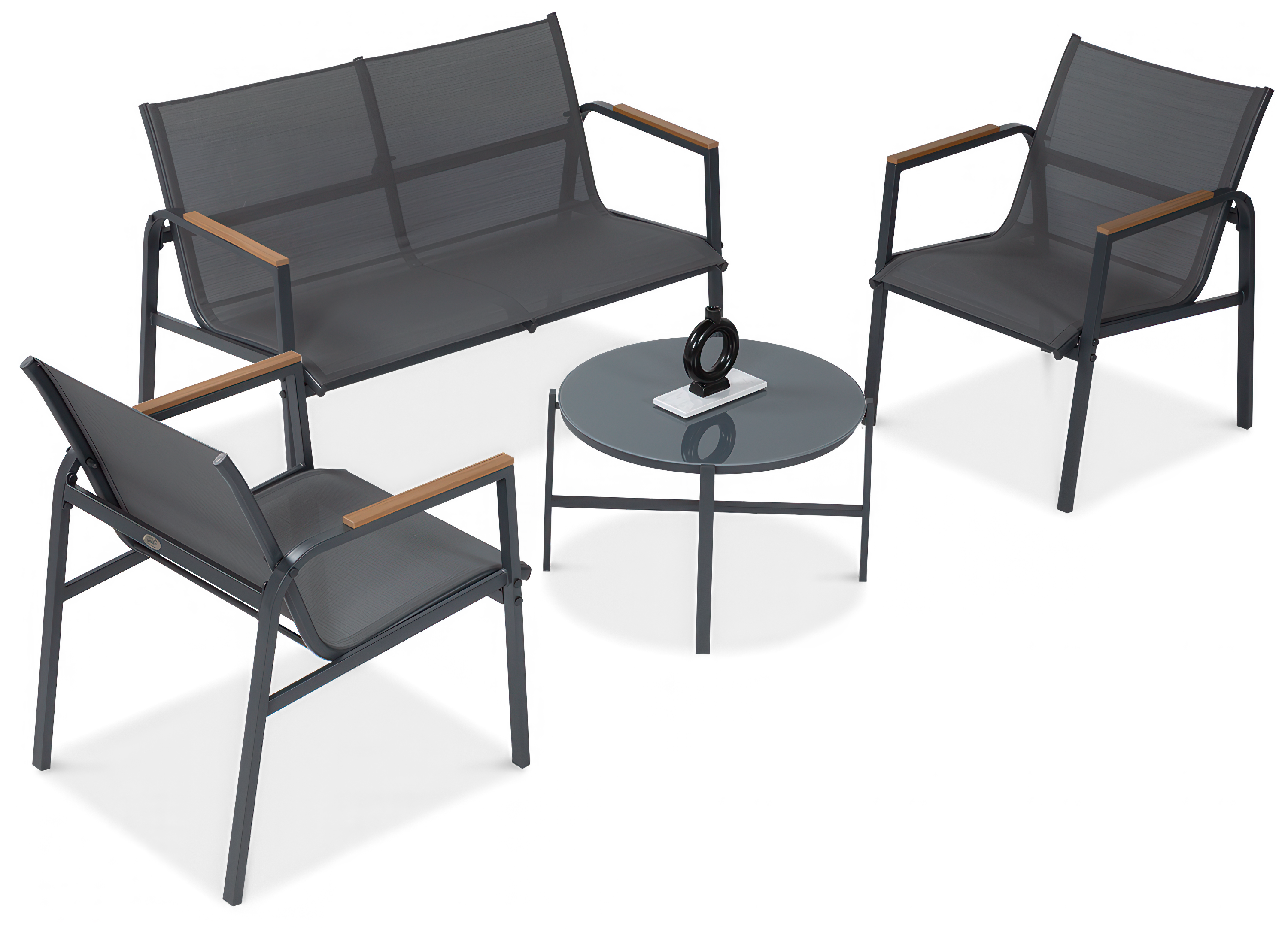 Zestaw mebli MANGO CAFFE Dark Grey - Bjørkka 