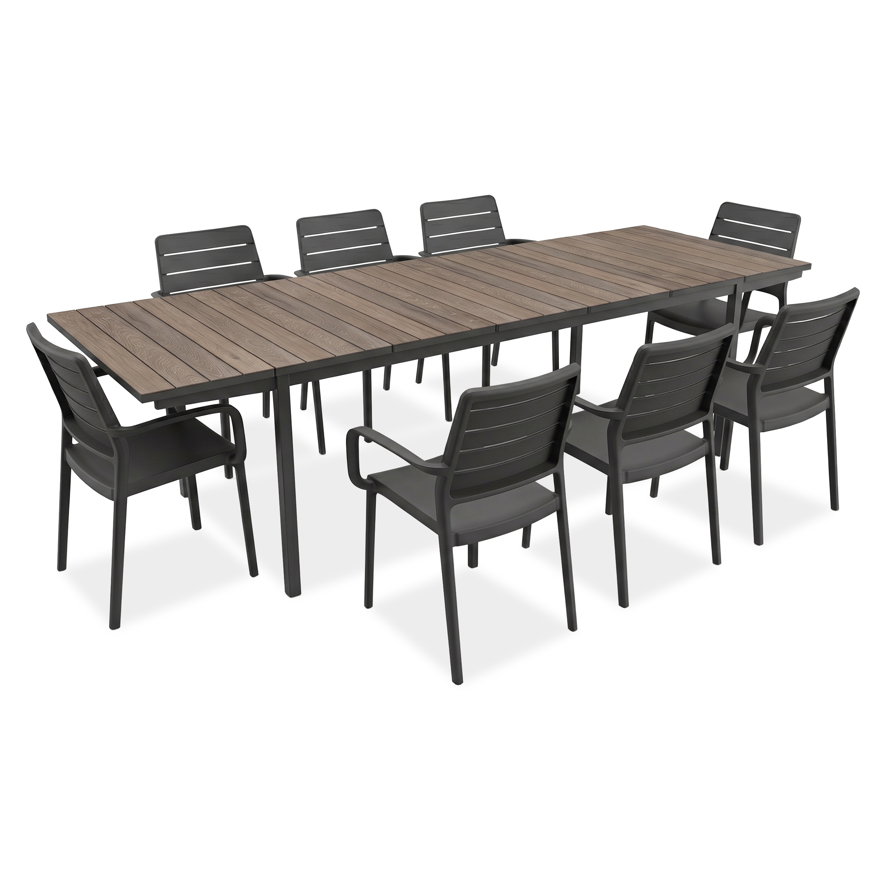 Zestaw mebli na taras PORTO 8+1 GRAPHITE/BL ASHWOOD 200-280cm - KETER