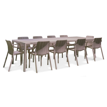 Zestaw tarasowy Nardi TIBERINA/TEVERE 10+1 z rozkładanym stołem 210-275 cm, Tortora miniatura