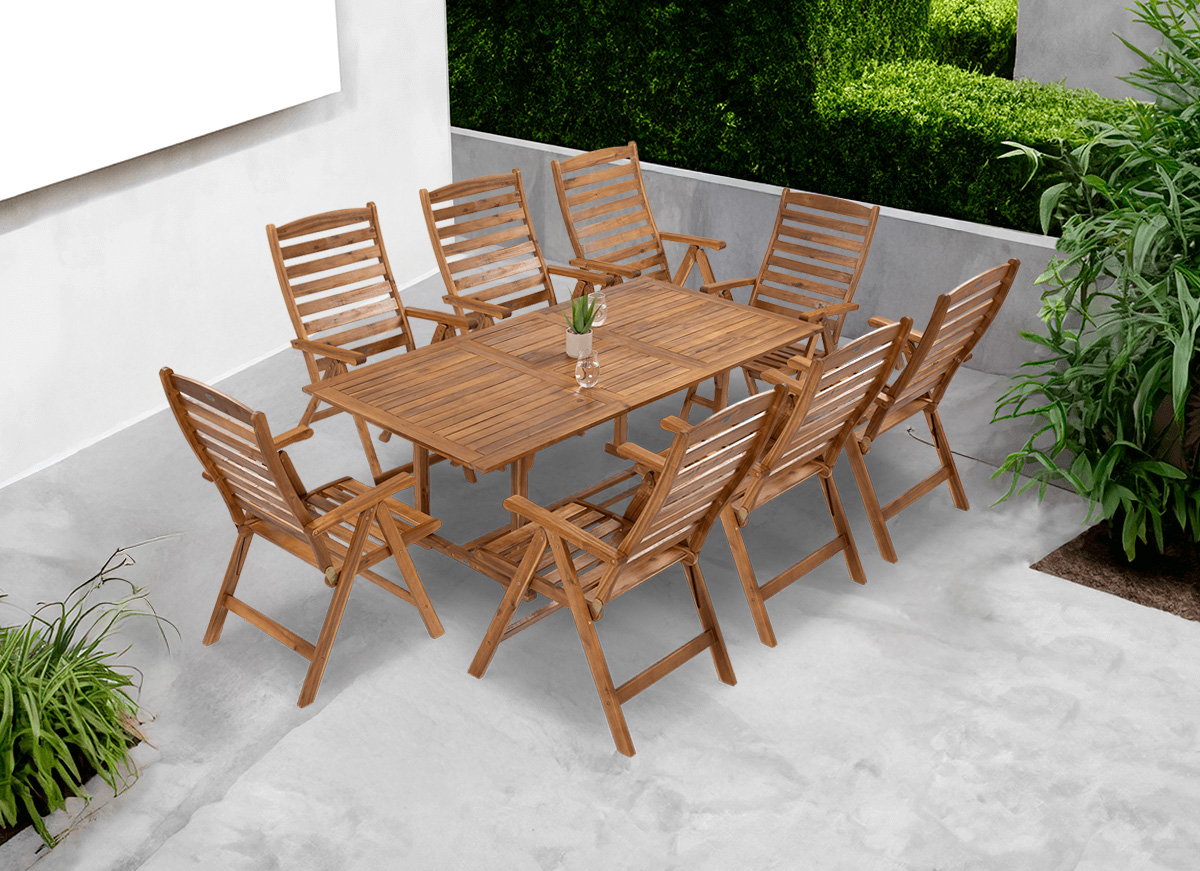 Meble jadalniane drewniane AKADIA DINING 200/8+1 - Bjørkka