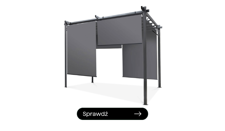 pergola do ogrodu z tkanina zamiast lameli