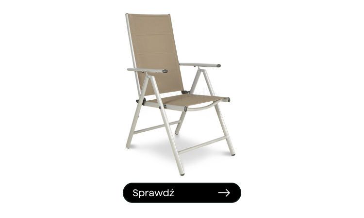 beżowe składane krzesło ogrodowe
