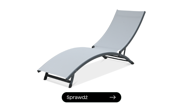 szary leżak basenowy z aluminium