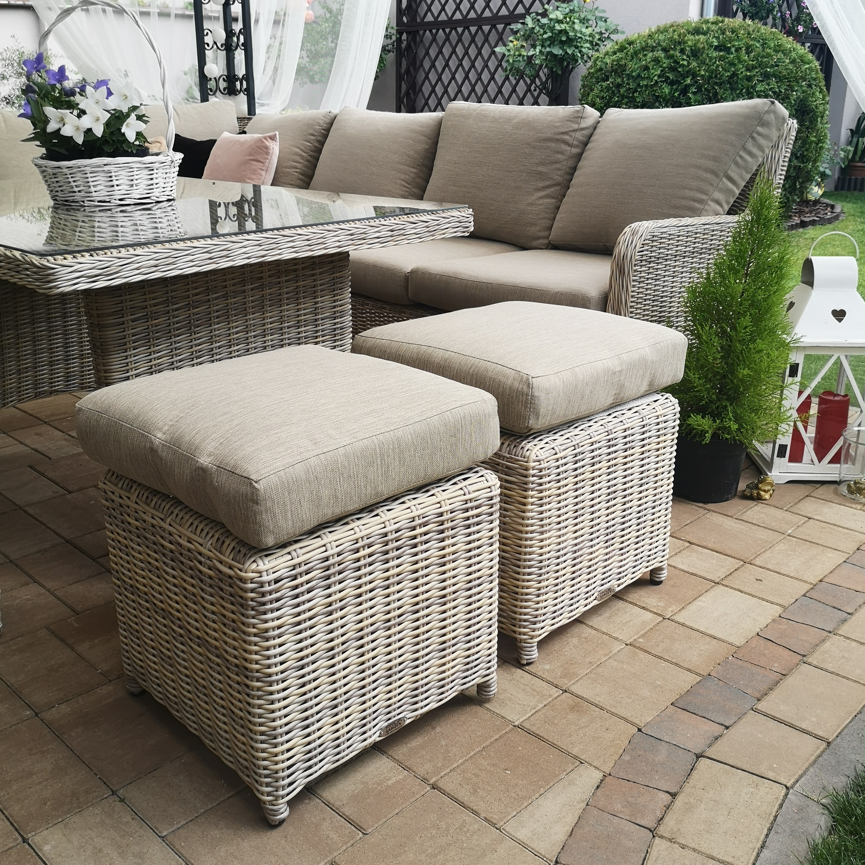 Narożnik z technorattanu MARYLAND Beige zdjęcie realizacji 3