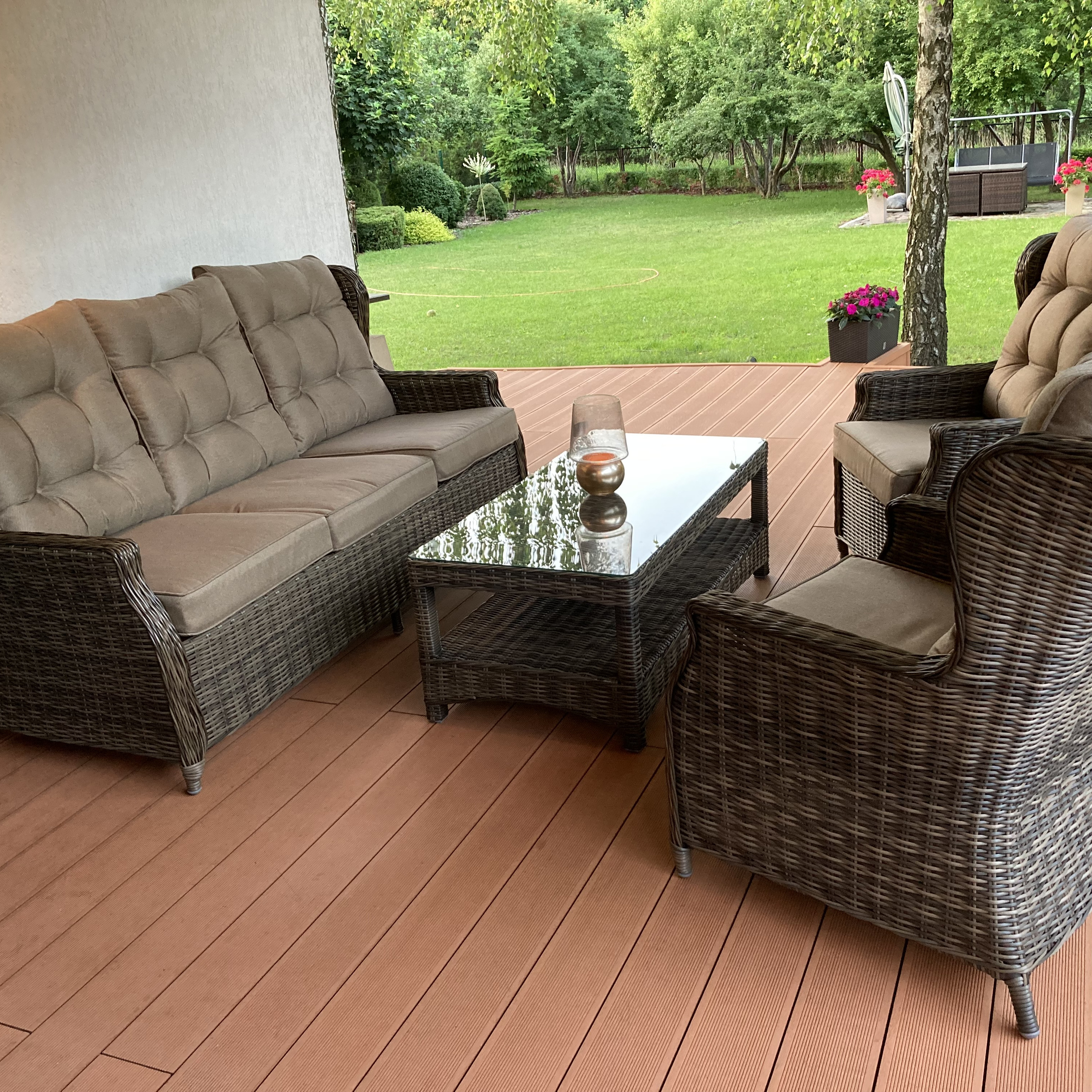 Zestaw technorattanowy TRIVENTO 3 Brown zdjęcie realizacji 1
