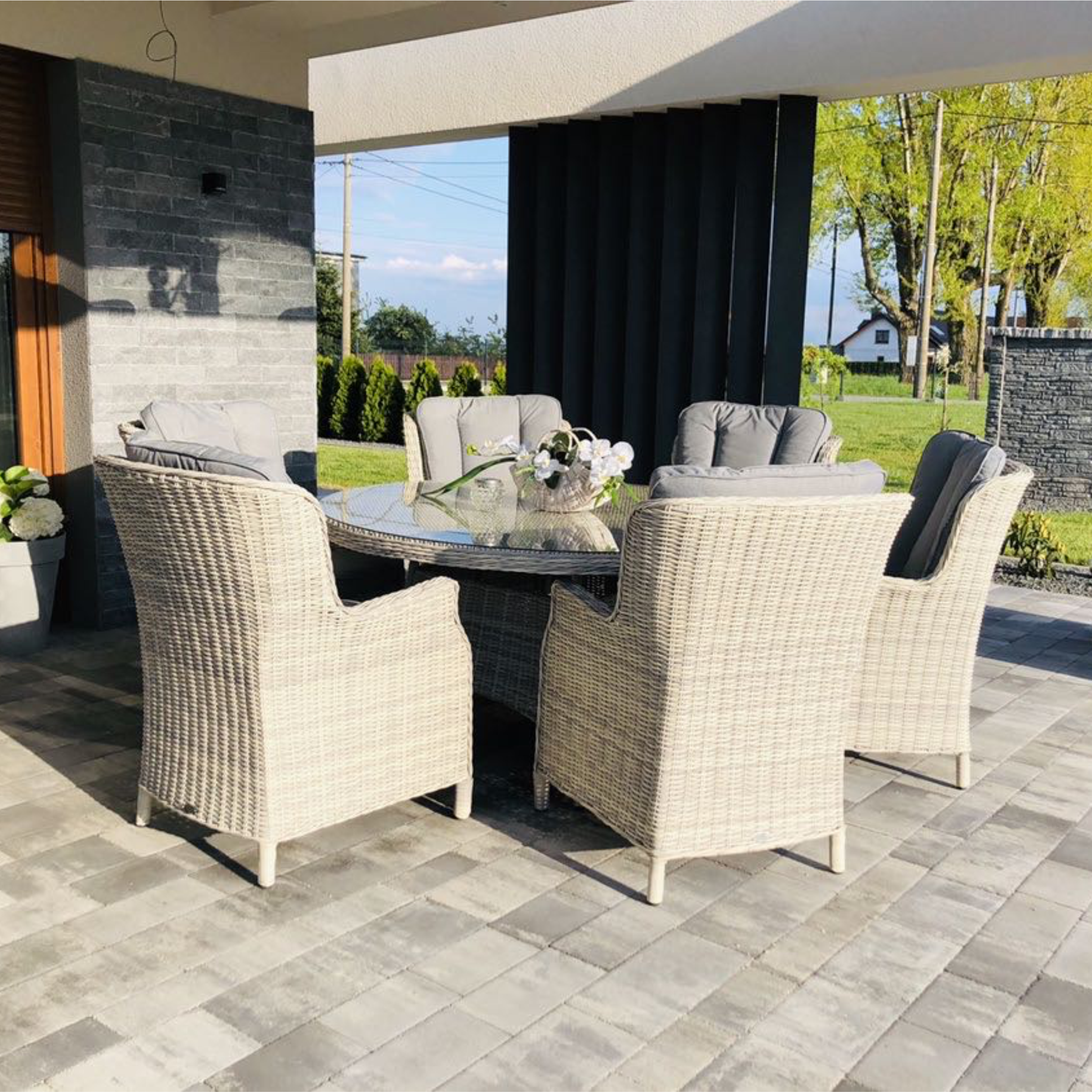Meble z technorattanu RAVENA White Grey zdjęcie realizacji 3