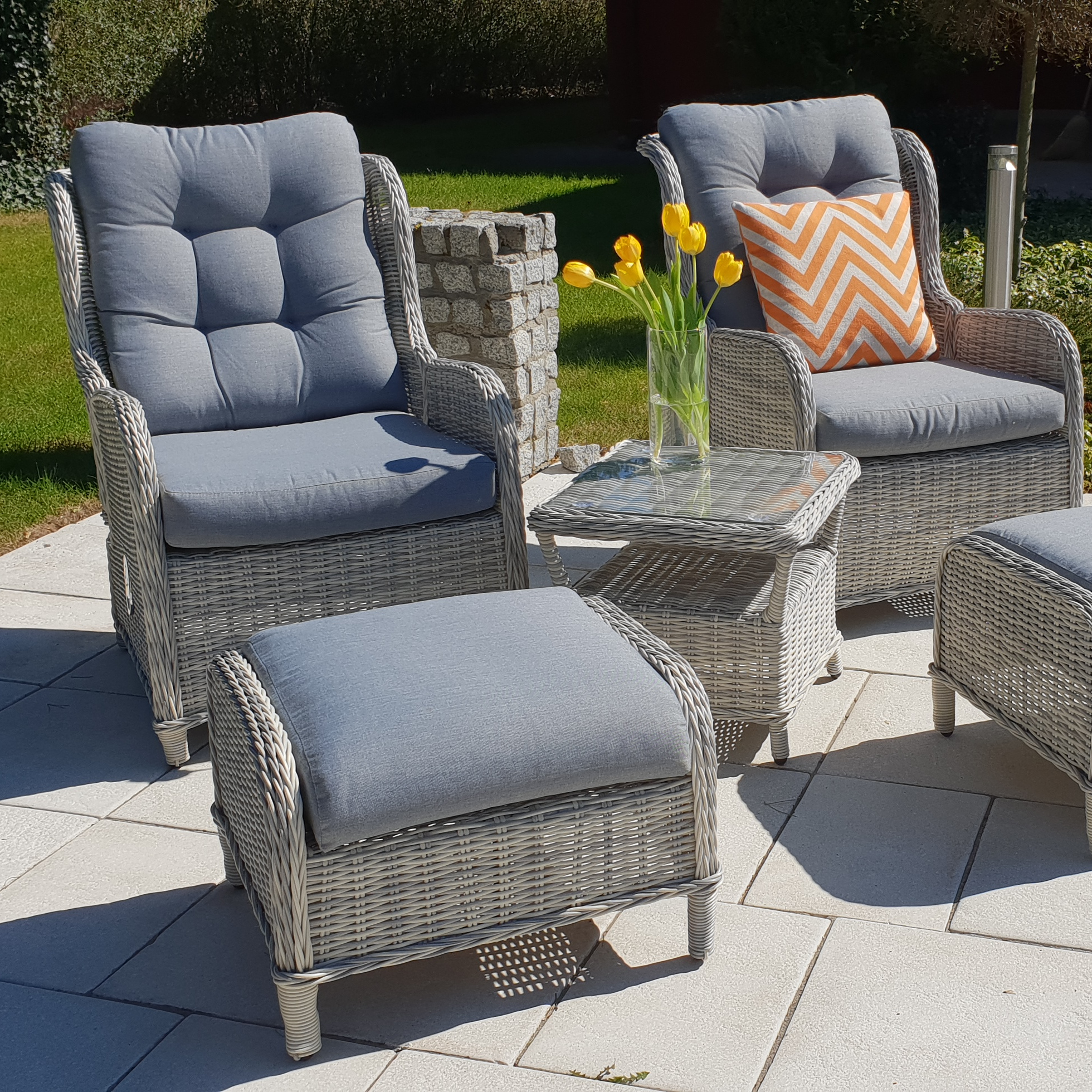 Zestaw wypoczynkowy SIENNA DUO PREMIUM White Grey zdjęcie realizacji 5