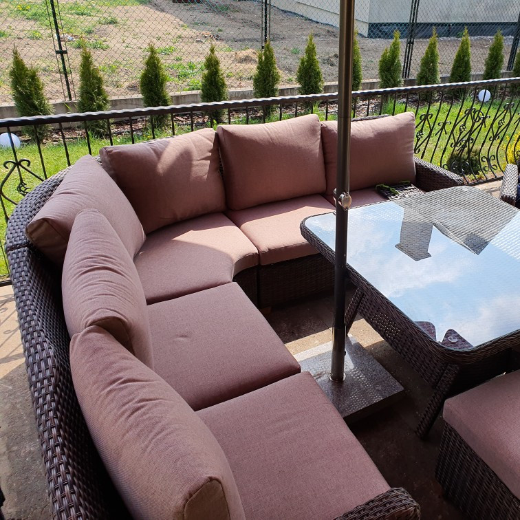 Narożnik z technorattanu TOLEDO DINING Brown zdjęcie realizacji 1