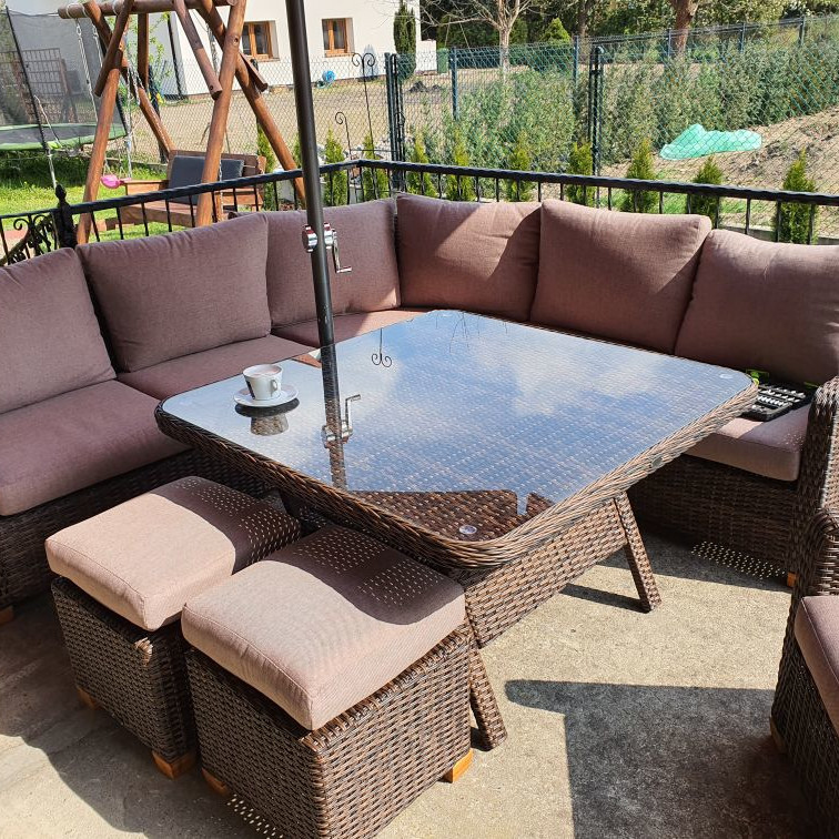 Narożnik z technorattanu TOLEDO DINING Brown zdjęcie realizacji 2
