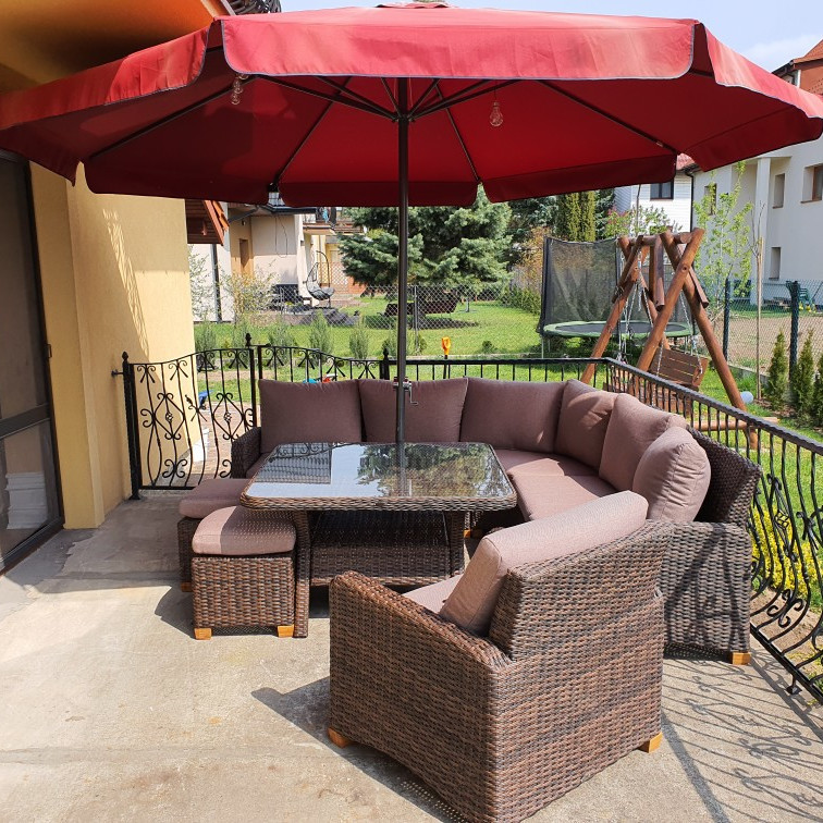 Narożnik z technorattanu TOLEDO DINING Brown zdjęcie realizacji 3