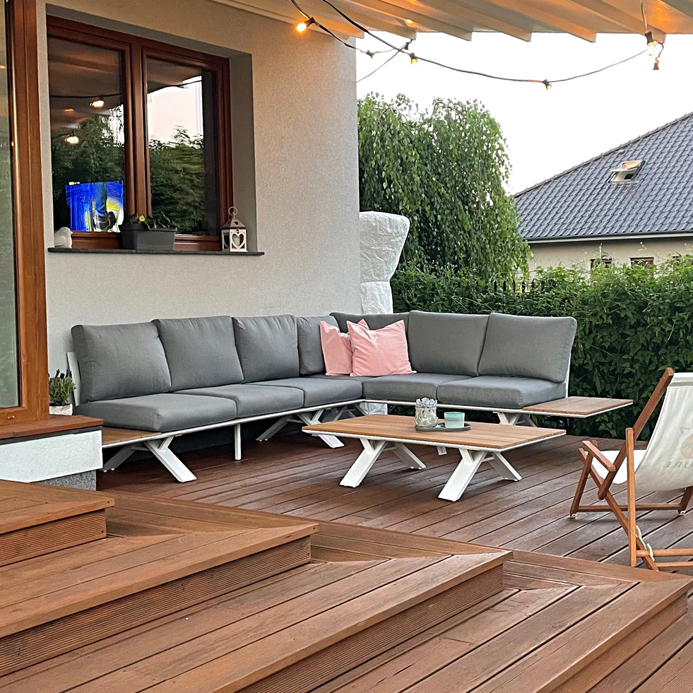 Narożnik ogrodowy SORRENTO WOOD White zdjęcie realizacji 1