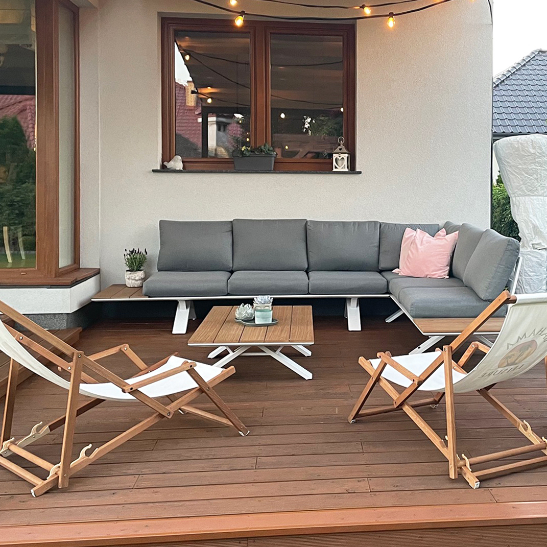 Narożnik ogrodowy SORRENTO WOOD White zdjęcie realizacji 3
