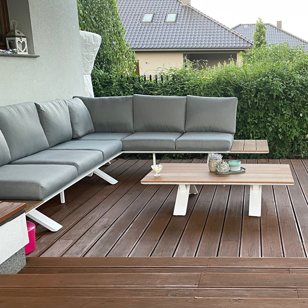 Narożnik ogrodowy SORRENTO WOOD White zdjęcie realizacji 5