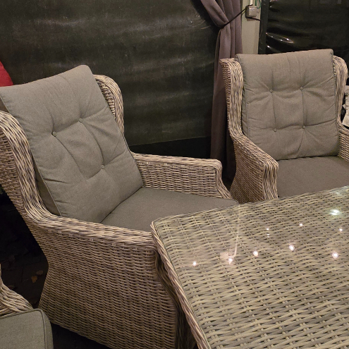 Meble technorattanowe TRIVENTO DINING 3 White Grey zdjęcie realizacji 1