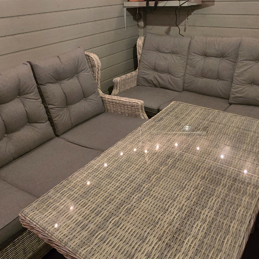 Meble technorattanowe TRIVENTO DINING 3 White Grey zdjęcie realizacji 2