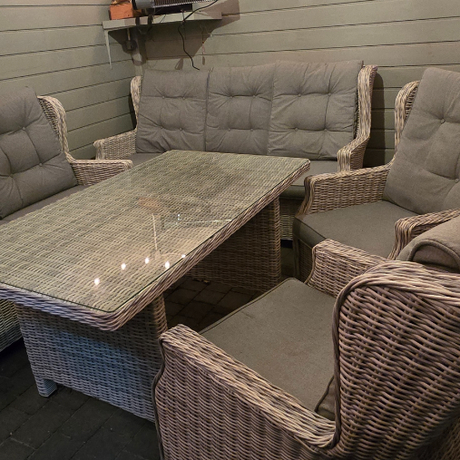 Meble technorattanowe TRIVENTO DINING 3 White Grey zdjęcie realizacji 6