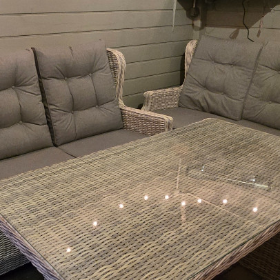 Meble technorattanowe TRIVENTO DINING 3 White Grey zdjęcie realizacji 7