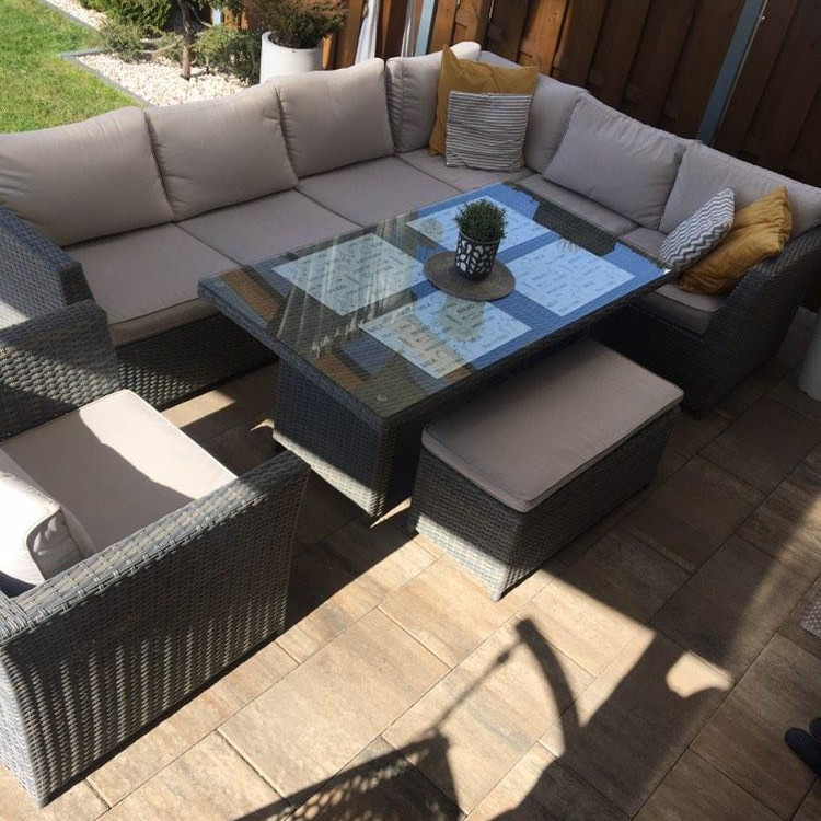 Narożnik technorattan MONIZ DINING PLUS Brown zdjęcie realizacji 3