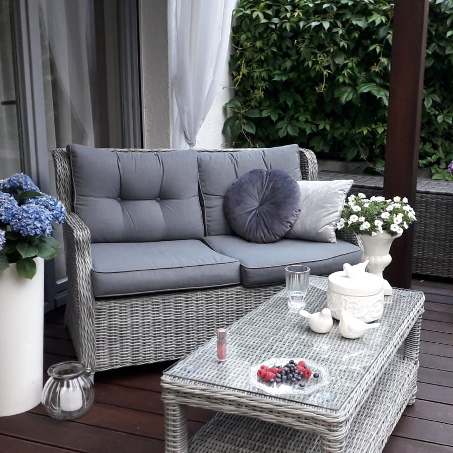 Meble z technorattanu TRIVENTO 2 White Grey zdjęcie realizacji 2