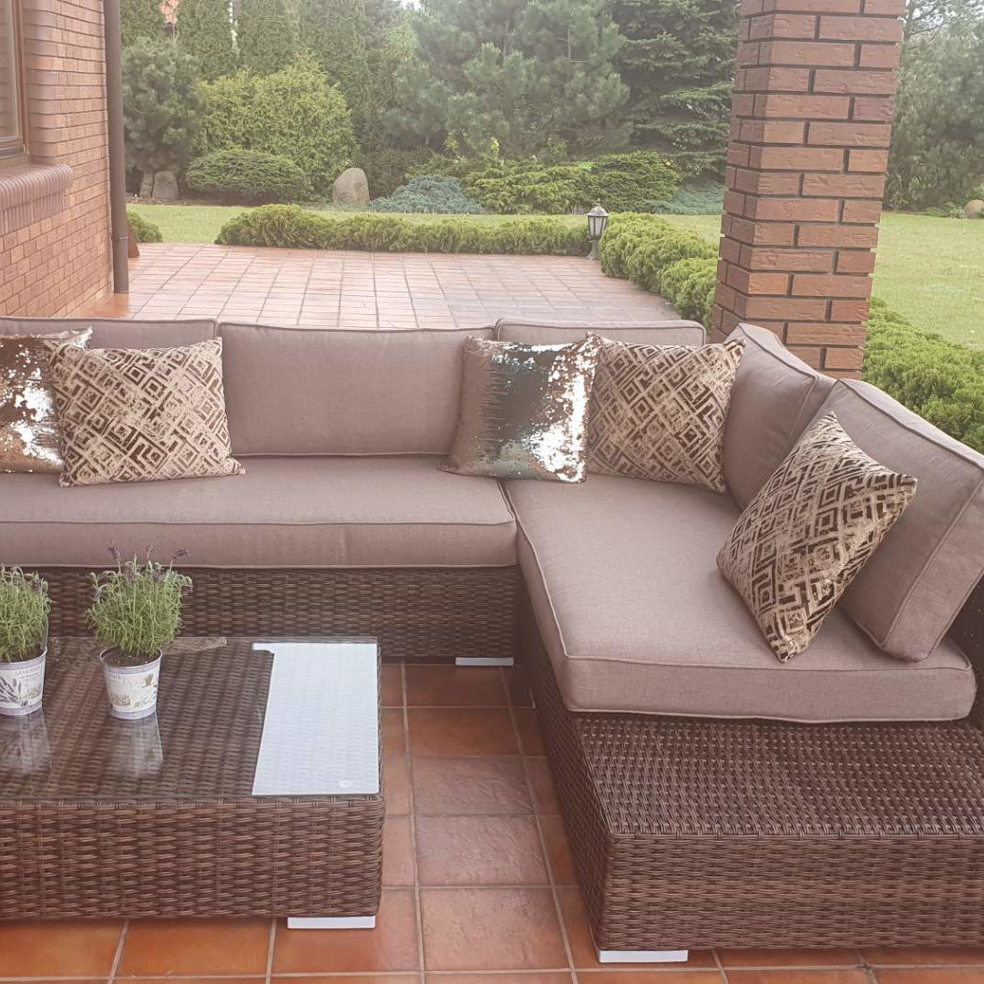 Narożnik technorattanowy VERONA Brown zdjęcie realizacji 1