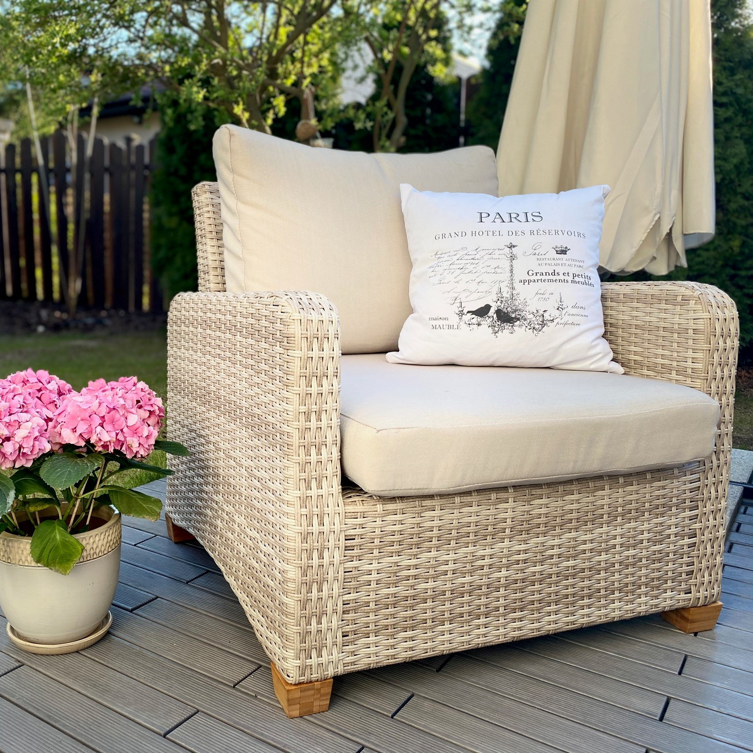 Narożnik z technorattanu TOLEDO DINING Beige zdjęcie realizacji 5