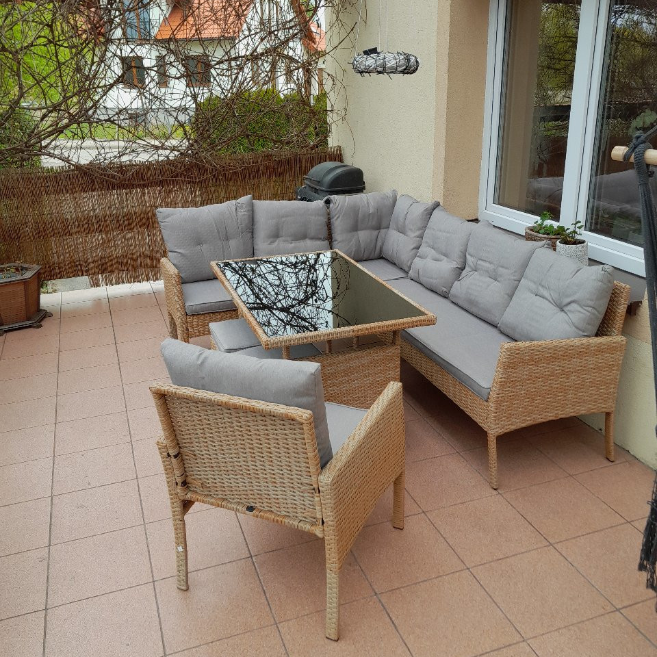 Narożnik z technorattanu CORTINA Beige zdjęcie realizacji 1