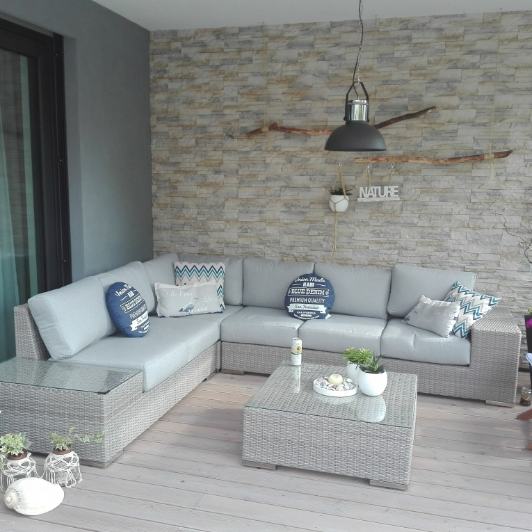 Narożnik technorattan AVOCADO Beige zdjęcie realizacji 3