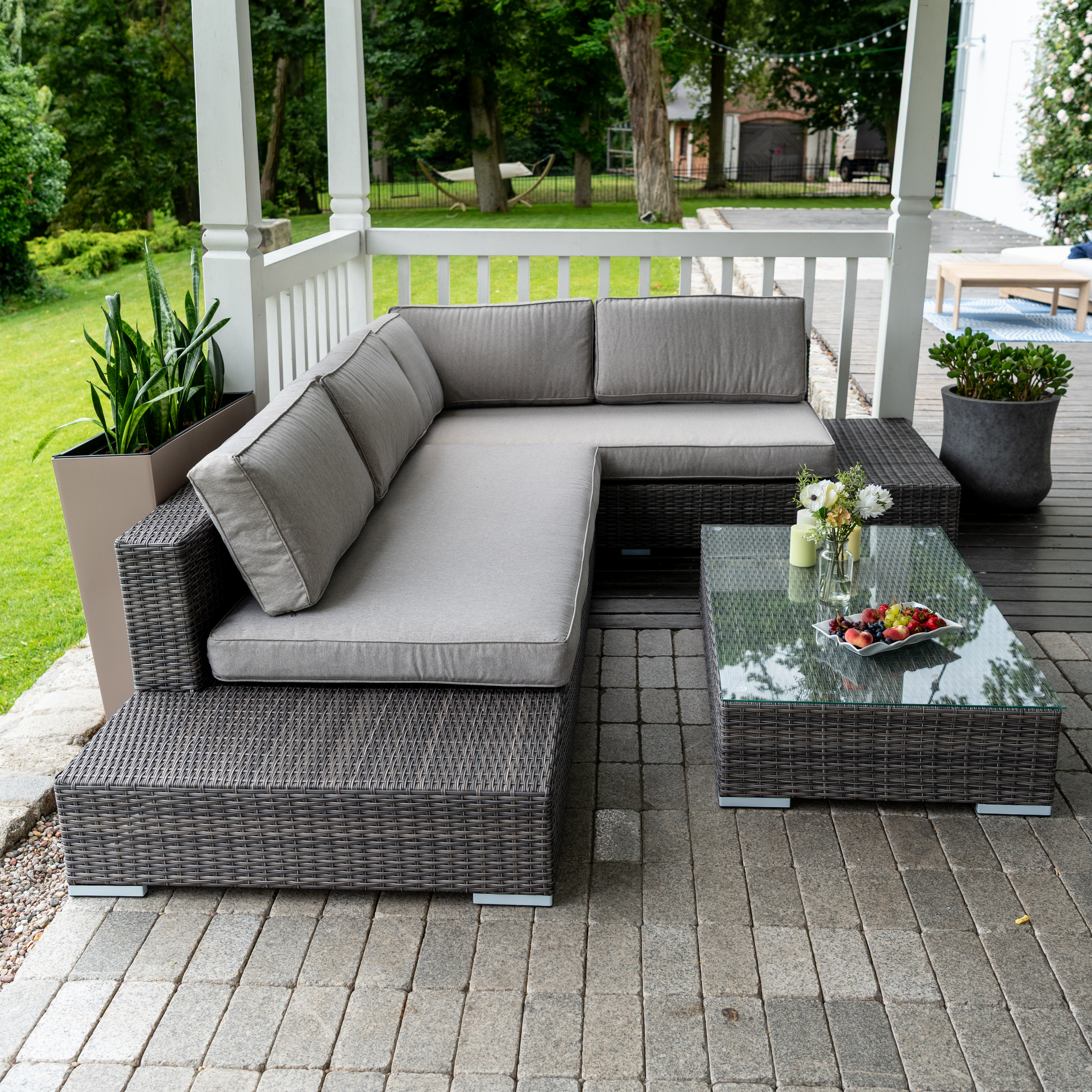 Narożnik technorattanowy VERONA Dark Grey zdjęcie realizacji 6