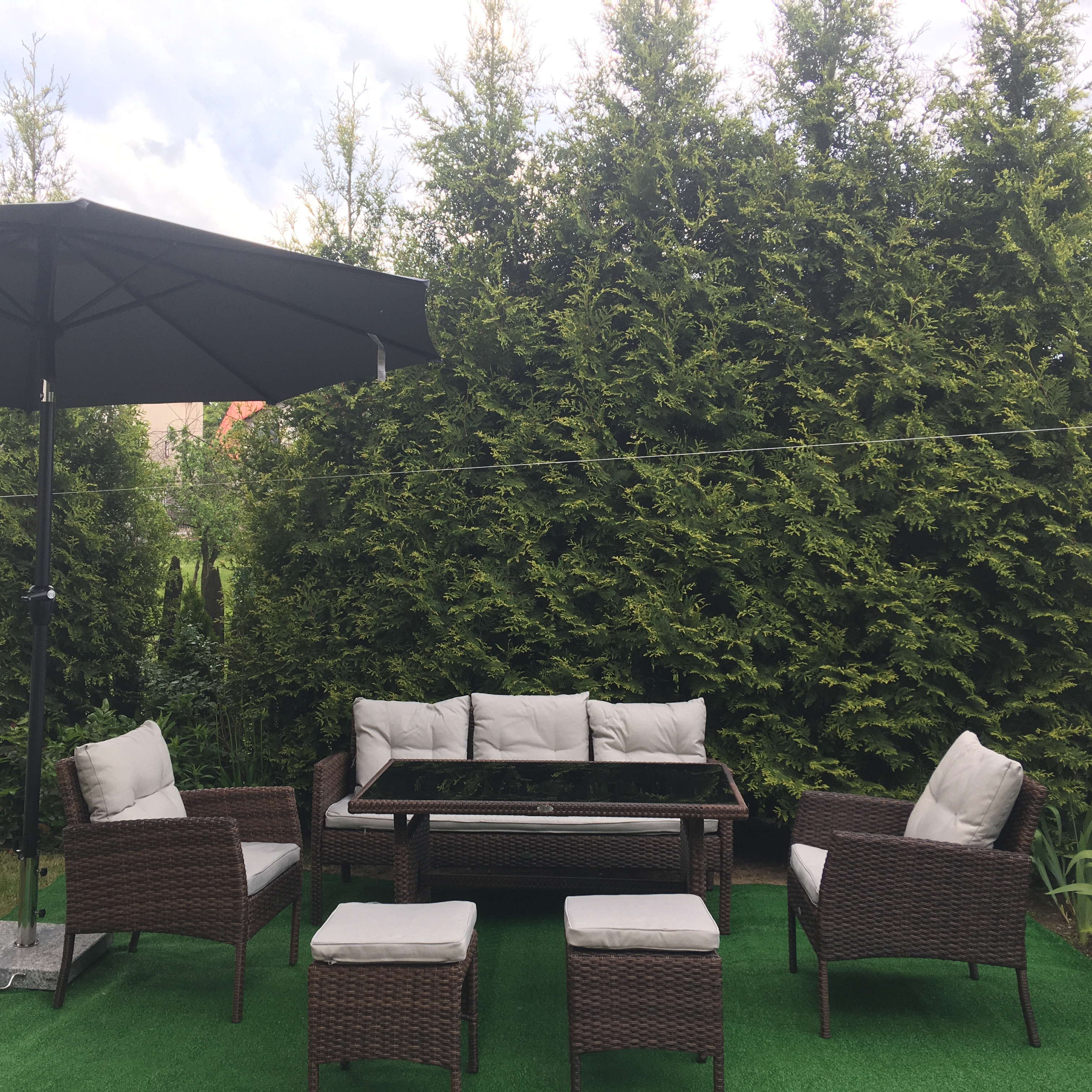 Narożnik z technorattanu CORTINA + FOTEL Brown zdjęcie realizacji 1