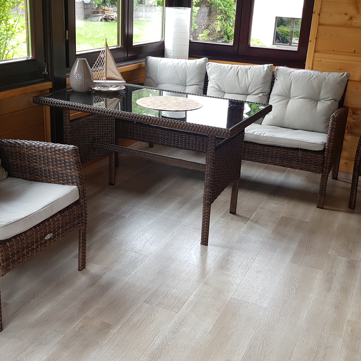 Narożnik z technorattanu CORTINA + FOTEL Brown zdjęcie realizacji 2
